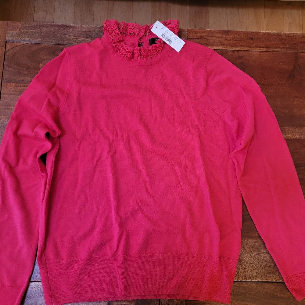 Tippi sweater with lace collar detail